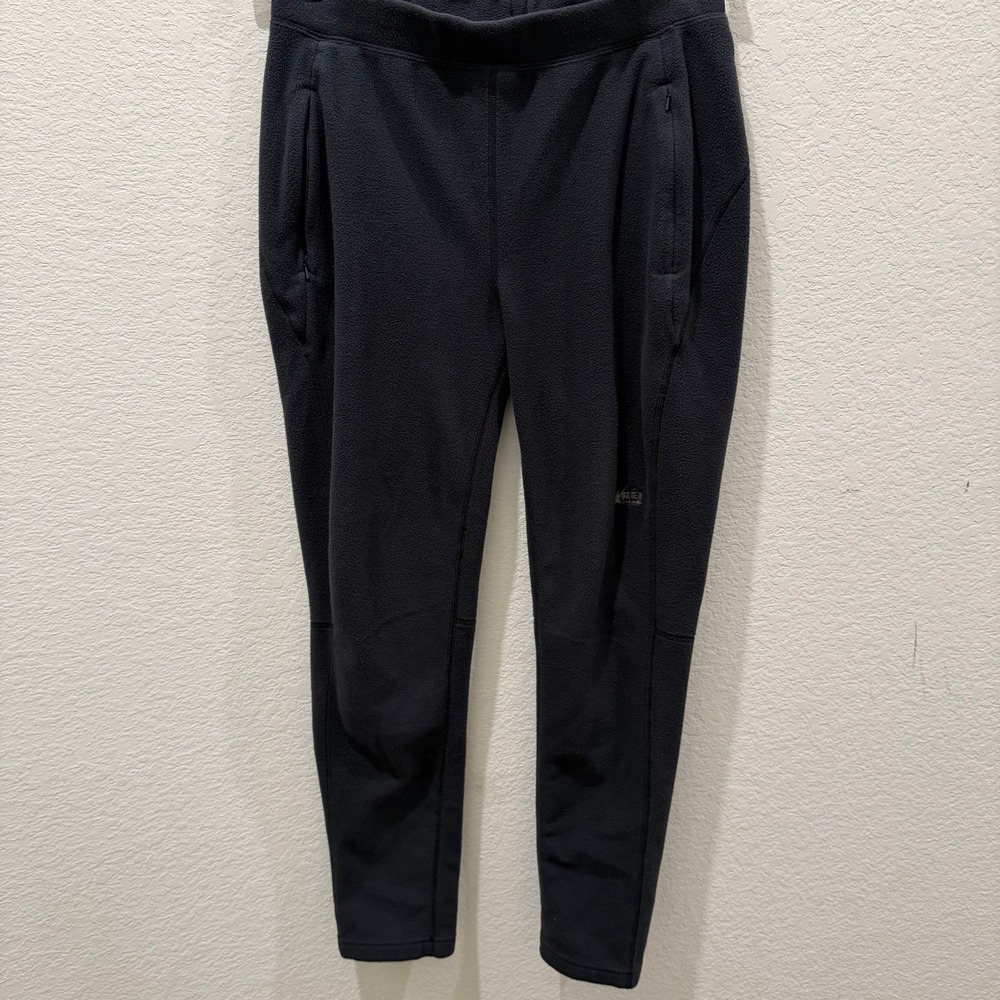 REI Co-op Womens Black Fleece Tapered Jogger Pants Size Medium Hiking Outdoor